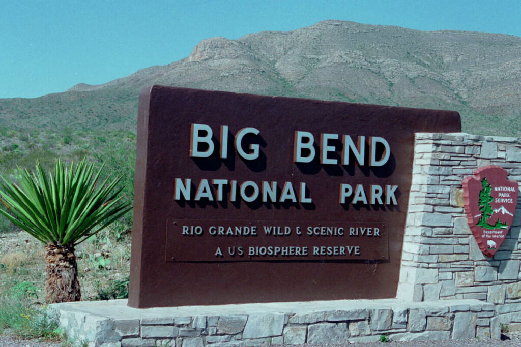 Entrance sign at Big Bend National Park