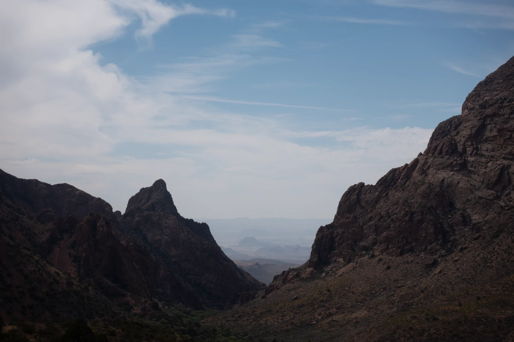 A view from the Chisos Mountains at Big Bend in April 2022.