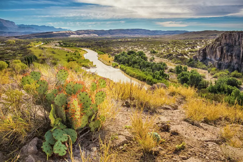 A view of the Rio Grande River from Castelon in Big Bend National Park.