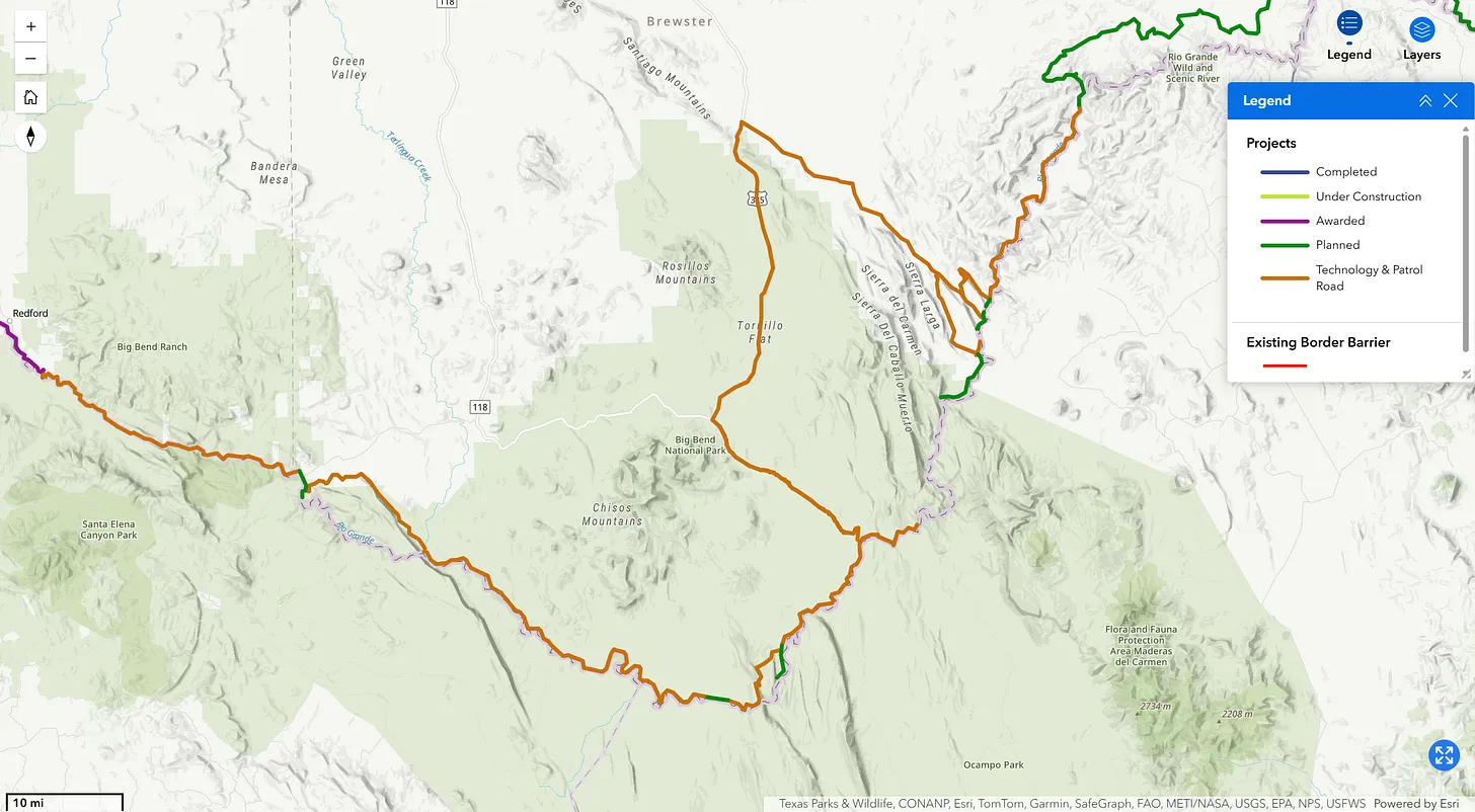 Big Bend smart wall map