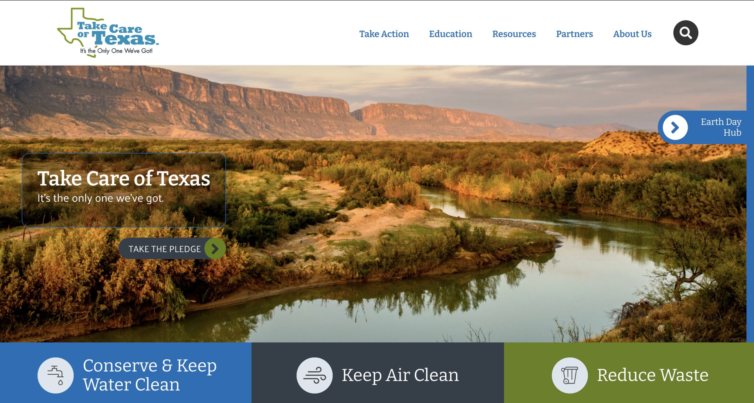 Take Care of Texas homepage