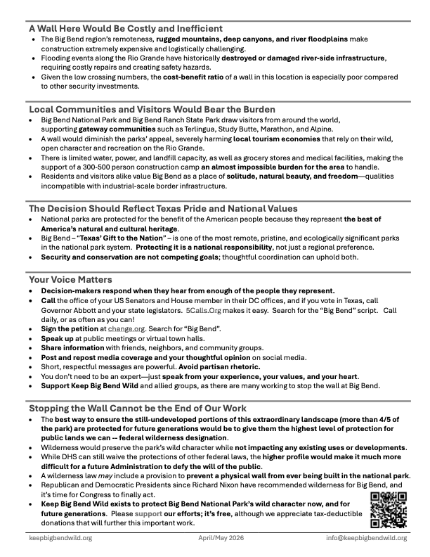 A Border Wall Does Not Belong in Big Bend National Park