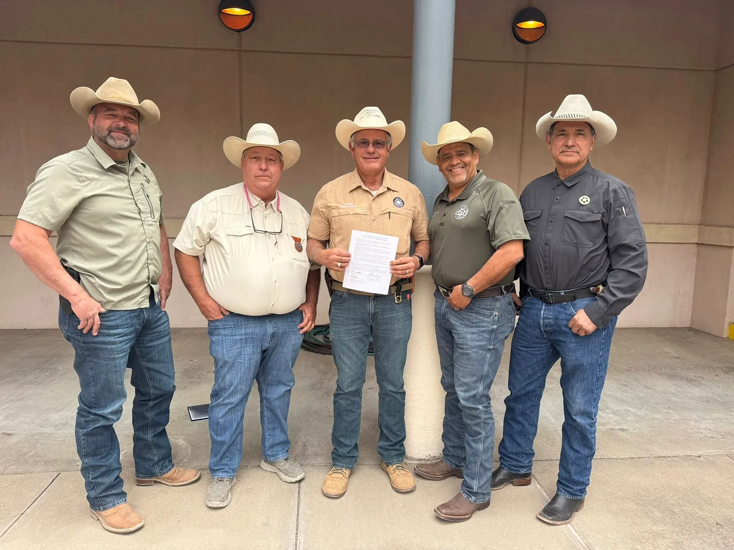 a bipartisan coalition of all five Texas border sheriffs from the Big Bend region signed a joint statement opposing a proposed border wall along the Rio Grande.