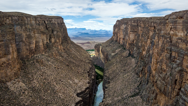 Aerial view of the Rio Grande in Texas