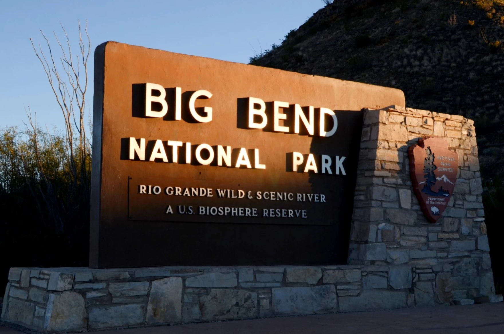 Big Bend National Park entry sign