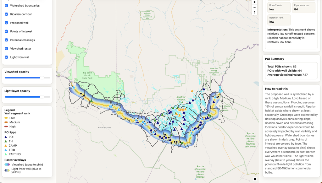 Possible border wall impacts to Big Bend National Park