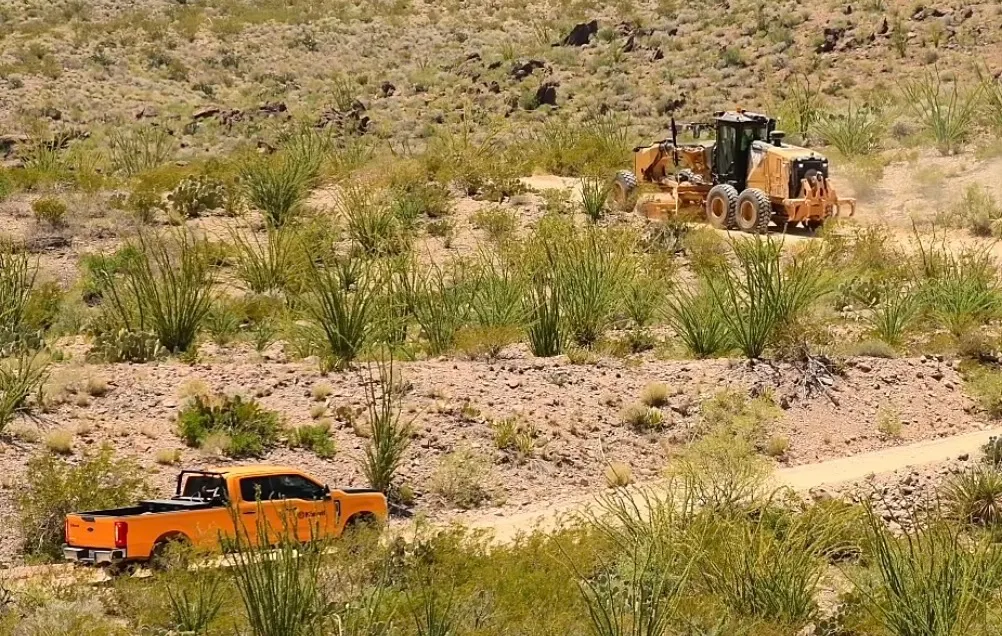 Bulldozers and heavy equipment at Big Bend National Park.